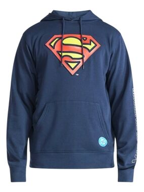 DC Navy Hoodie with Red & Yellow Superman Emblem